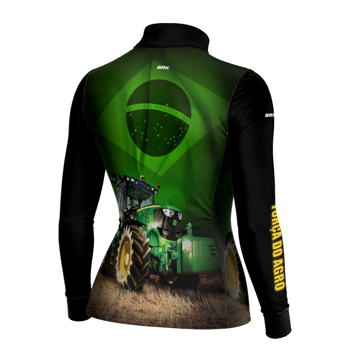 Camisa Agro Feminina Brk Trator Verde Brasil com Proteção UV50+ - Brk Agro