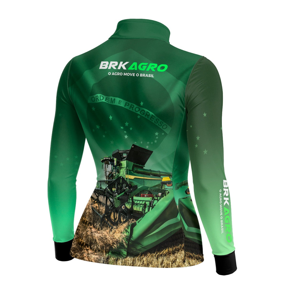 Camisa Agro Feminina Brk o Agro Move o Brasil Colheitadeira com Proteção Solar UV50+ - Brk Agro