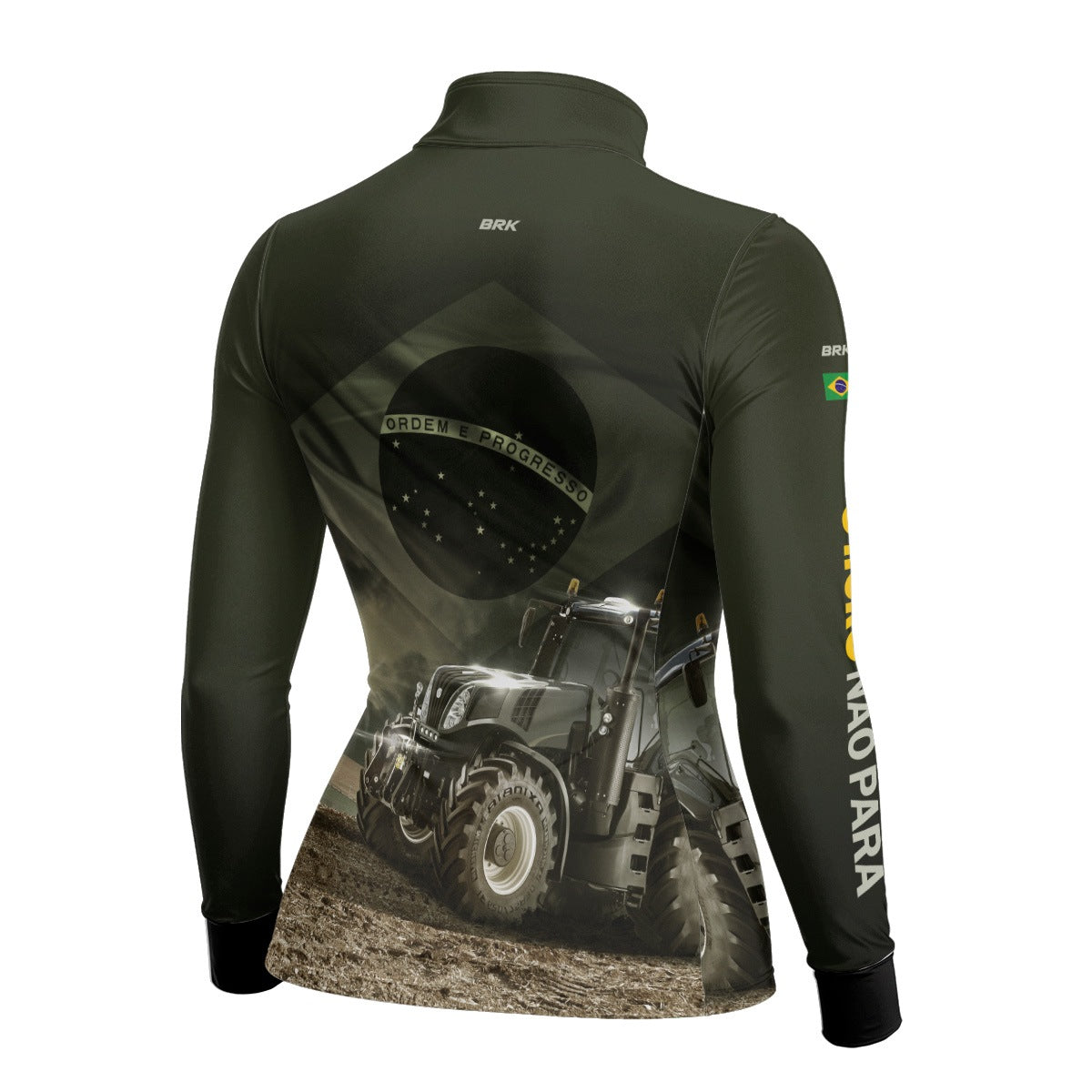 Camisa Agro Feminina Brk Trator Bandeira do Brasil com Proteção Solar UV50+ - Brk Agro
