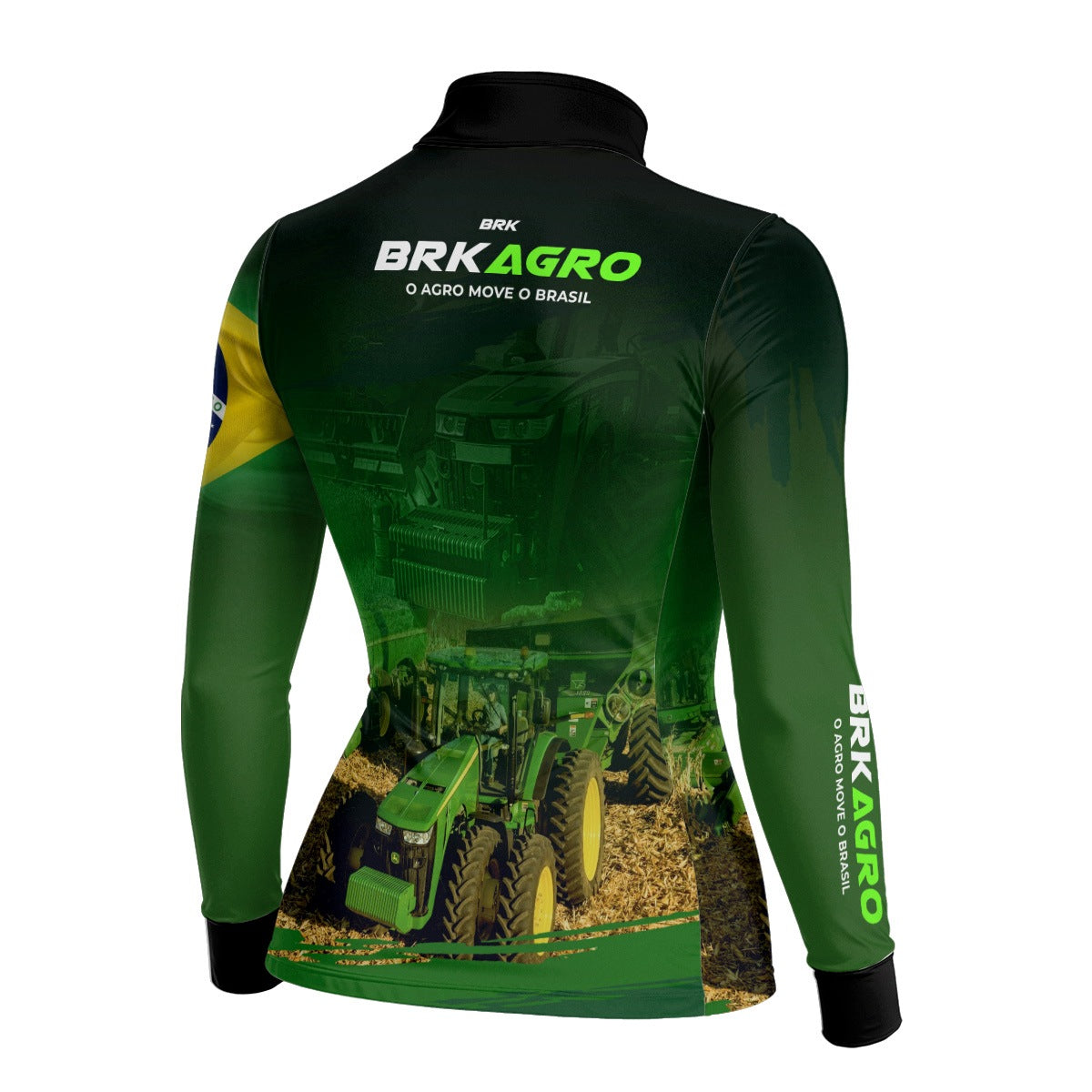 Camisa Agro Feminina Brk Verde o Agro Move o Brasil com Proteção Solar UV50+ - Brk Agro