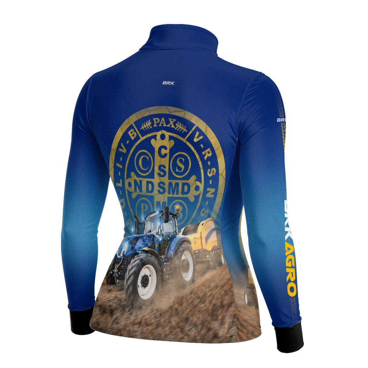 Camisa Agro Feminina Brk Trator São Bento Azul com UV50+ - Brk Agro