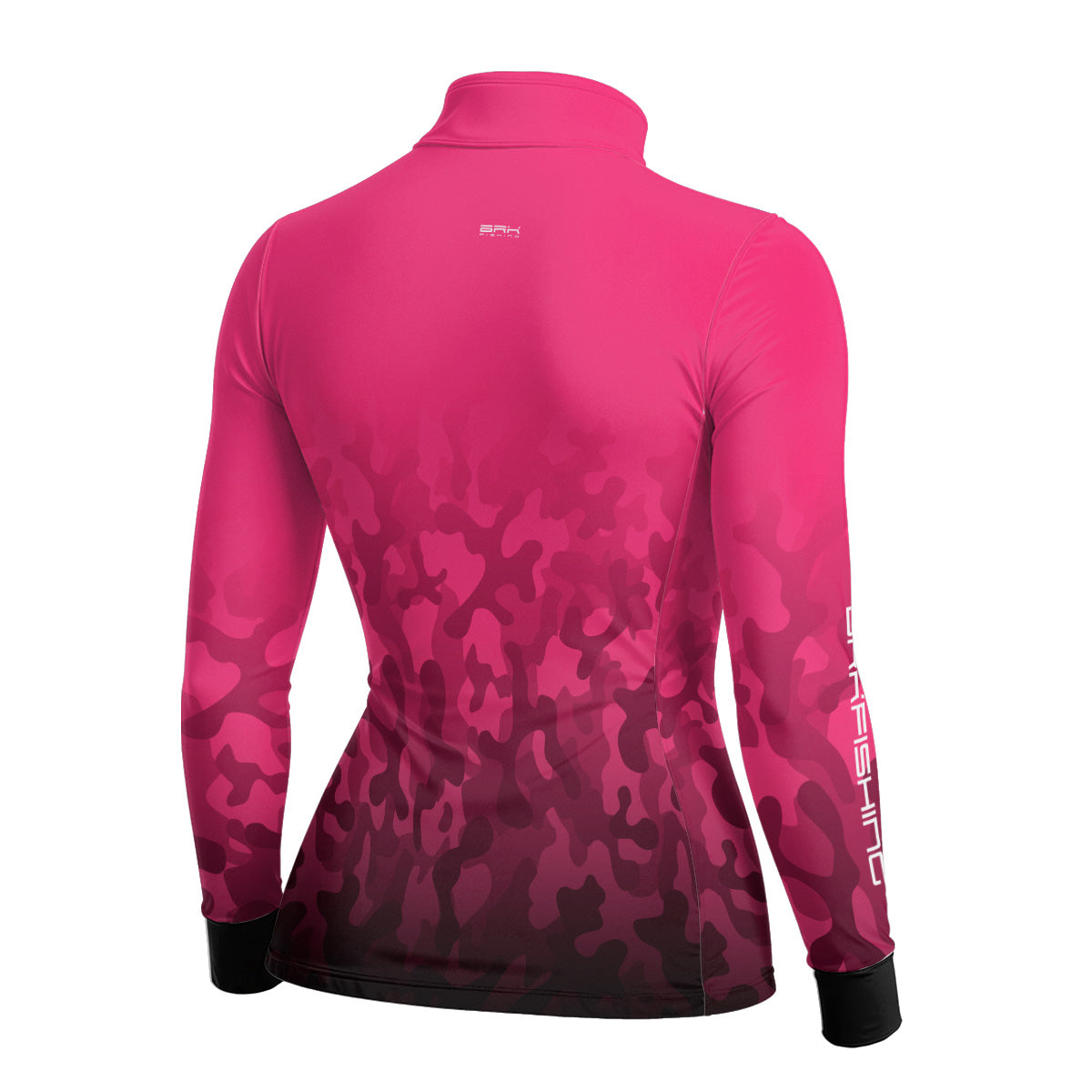 Camisa Feminina de Pesca  Brk Rosa Camuflada com Proteção UV50+