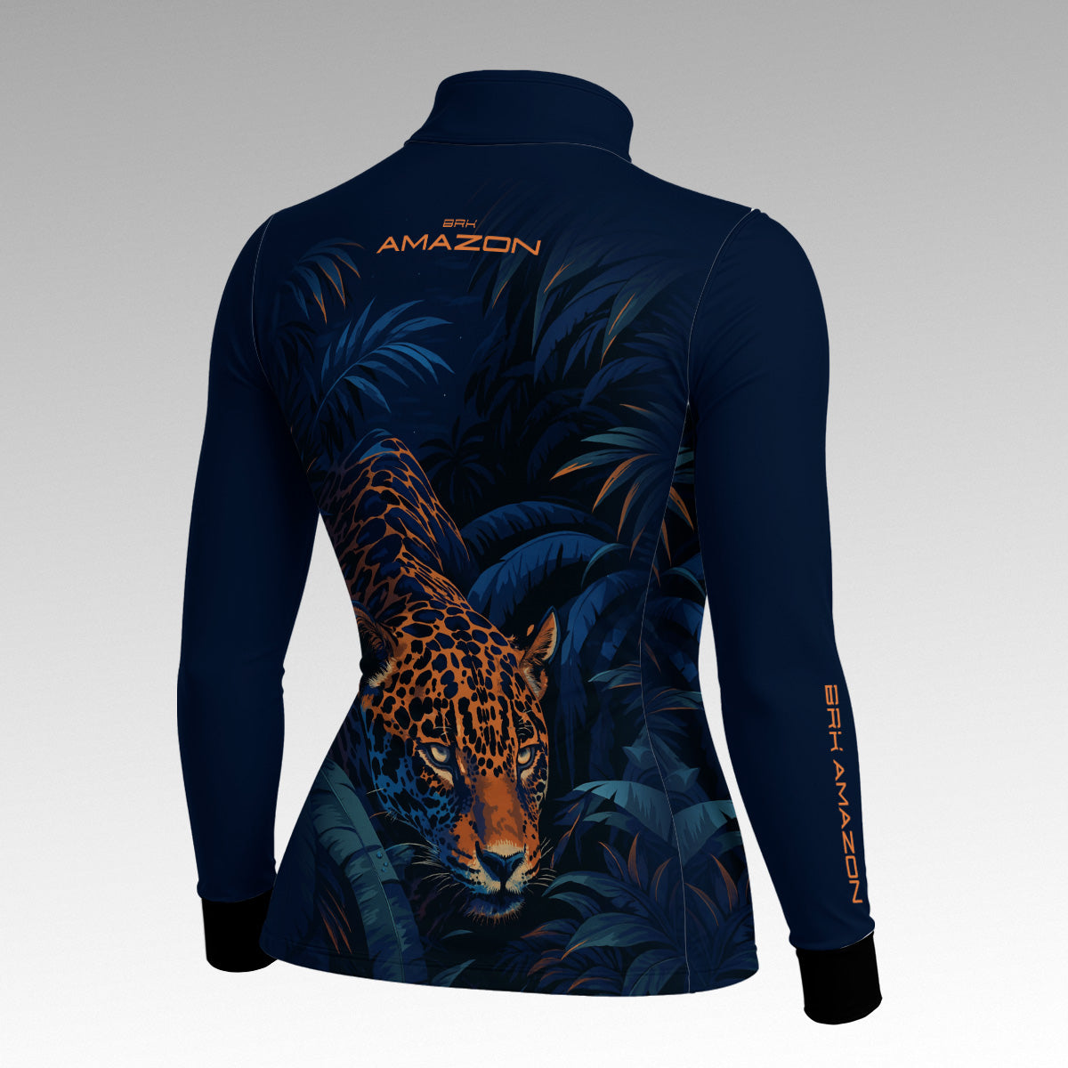 Camisa de Pesca Feminina Brk Amazon Onça Azul com Proteção UV50