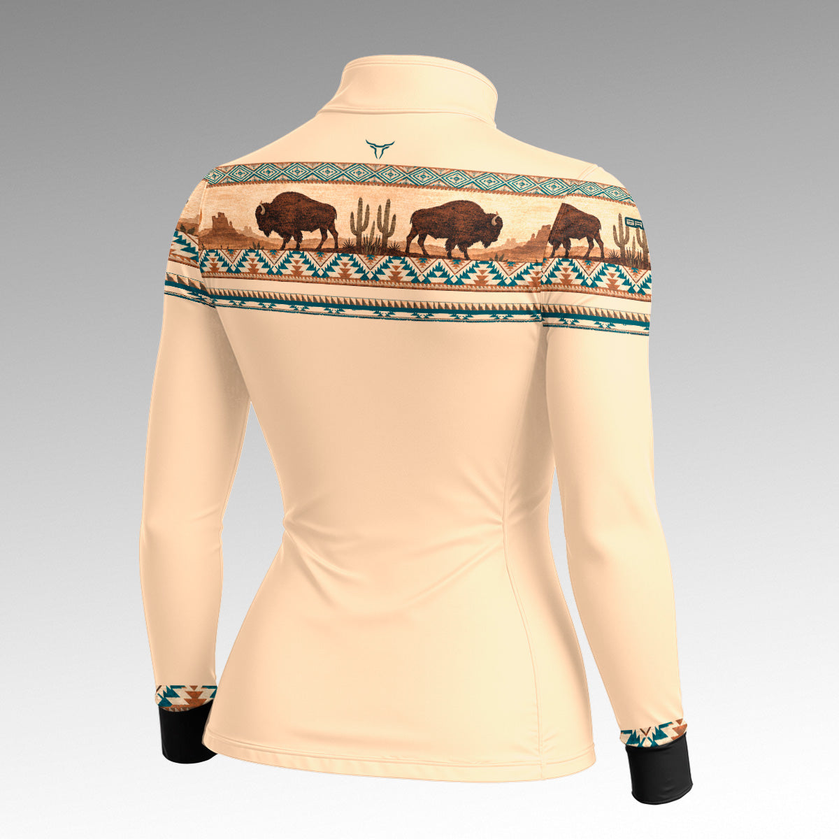 Camisa Feminina Búfalos Bege Apache com UV50 - Brk Agro