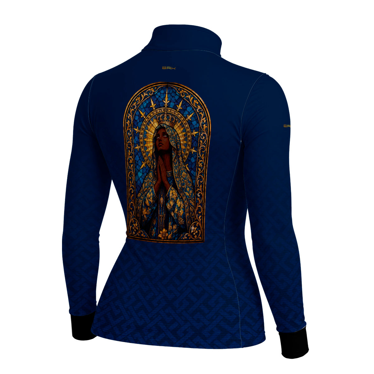 Camisa Feminina Nossa Senhora Aparecida Vitral Azul com UV50