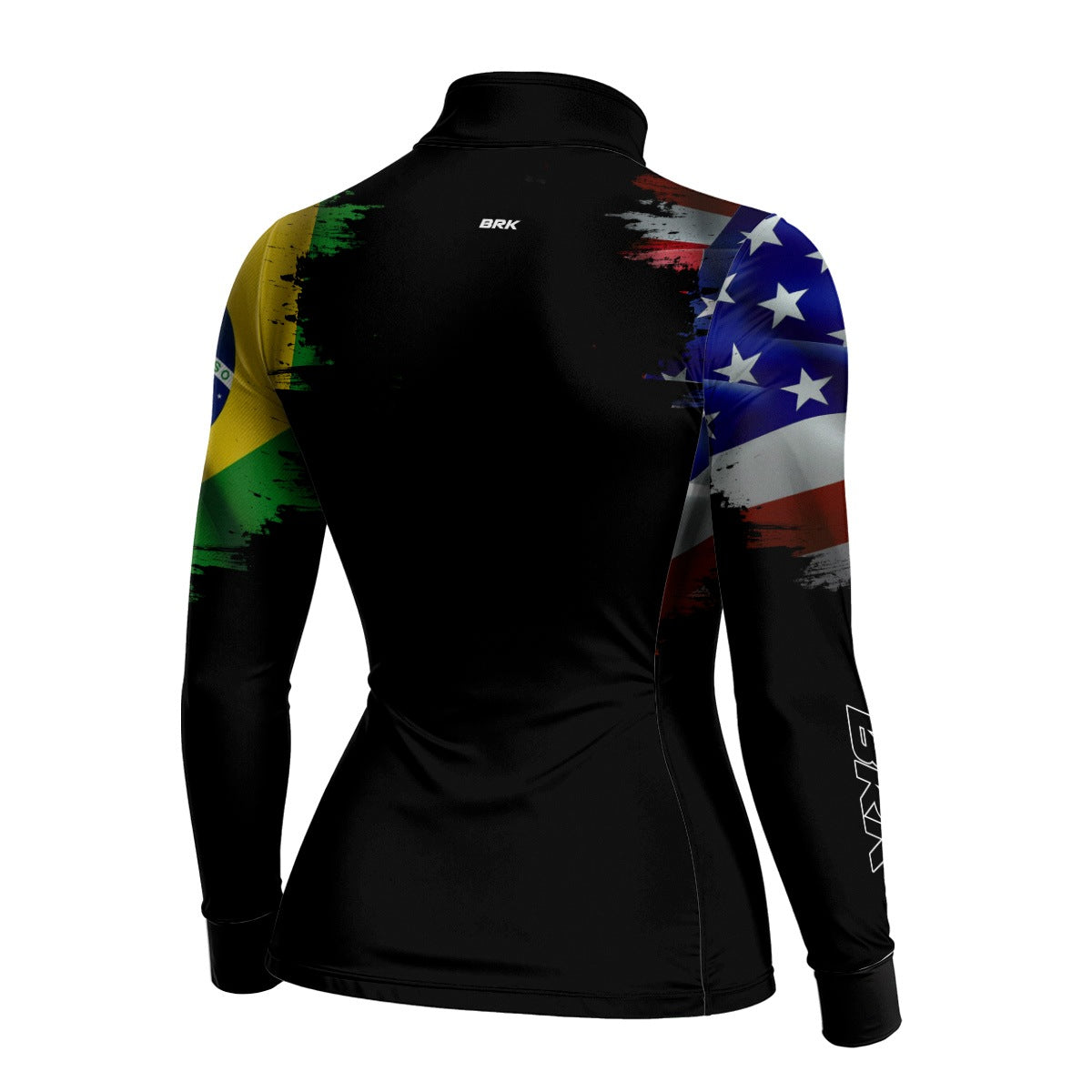 Camisa Agro Feminina Brk Bandeira Brasil Estados Unidos com UV50+ - Brk Agro