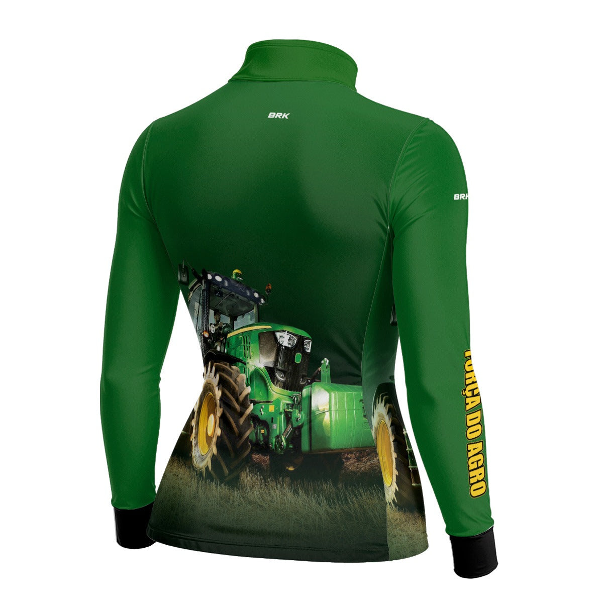 Camisa Feminina Agro Brk Força do Agro Trator Verde com UV50+ - Brk Agro