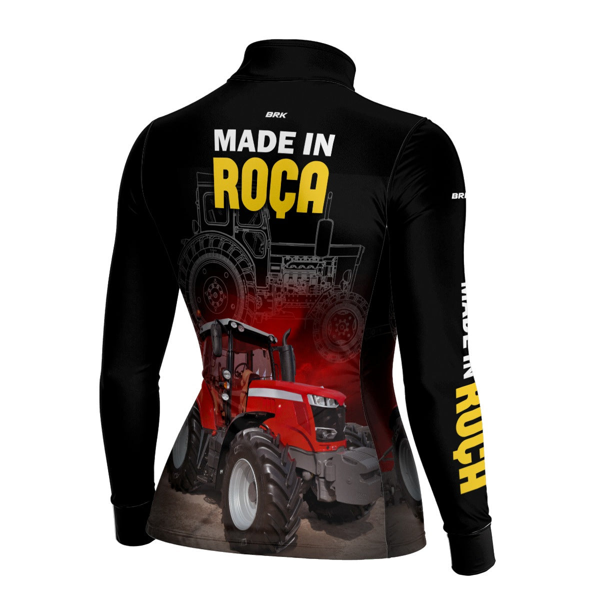 Camisa Agro Feminina Brk Made in Roça Trator Vermelho com Proteção Solar UV50+ - Brk Agro