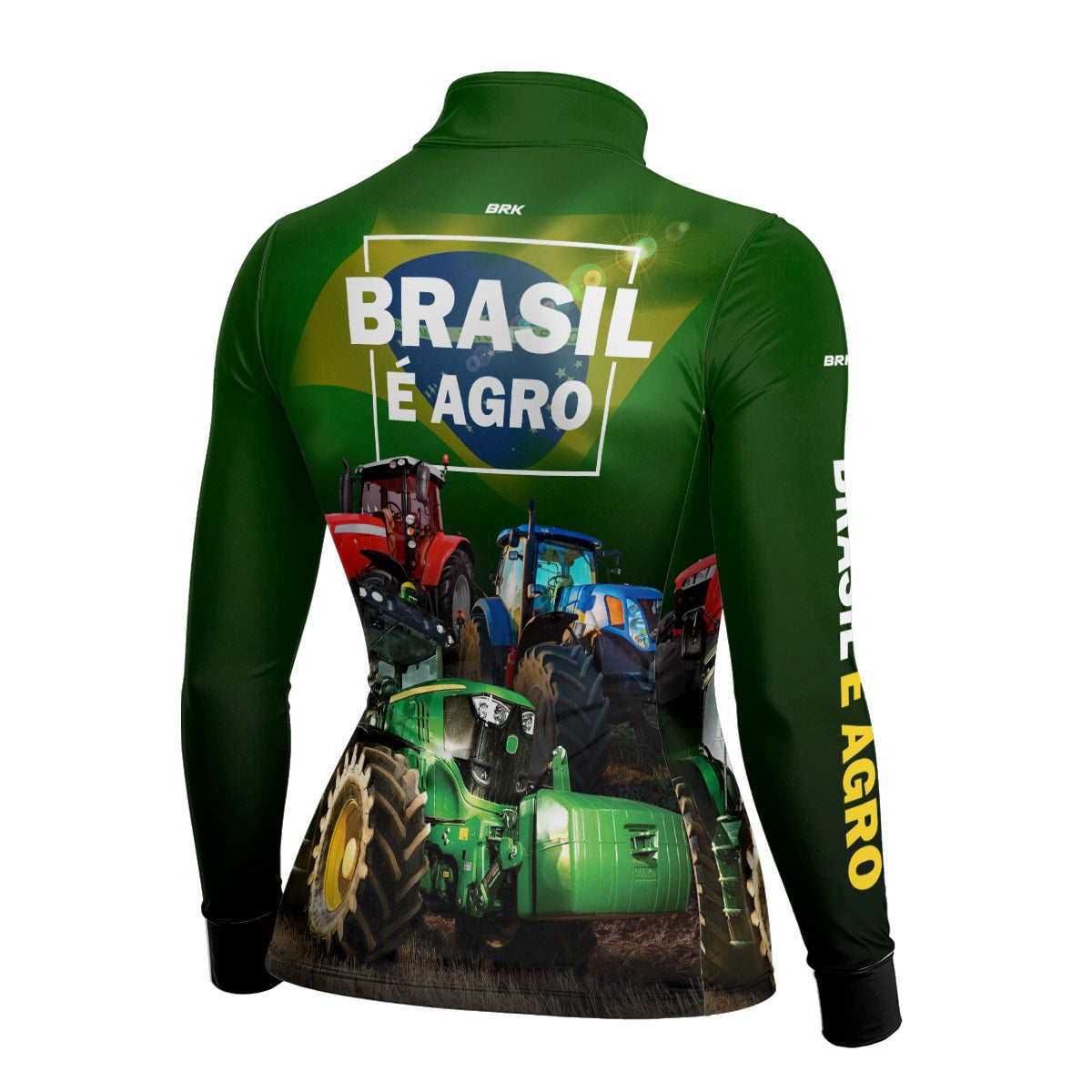 Camisa Agro Feminina Brk Brasil é Agro Verde com Proteção UV50+ - Brk Agro