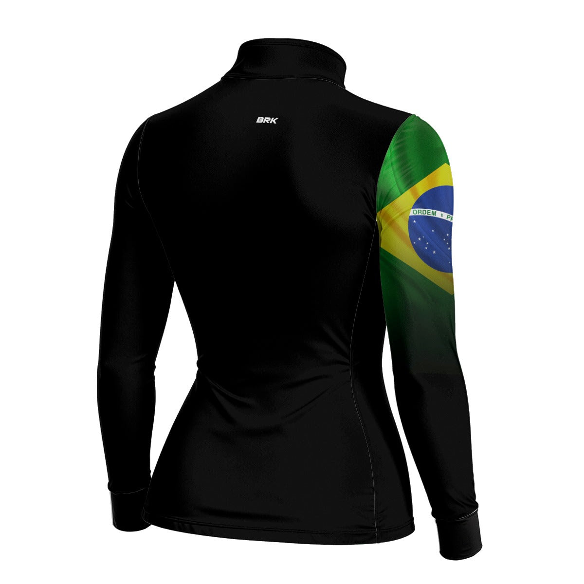 Camisa Feminina Brk Preta Bandeira do Brasil com Proteção Solar UV50 Envio Imediato - Brk Agro