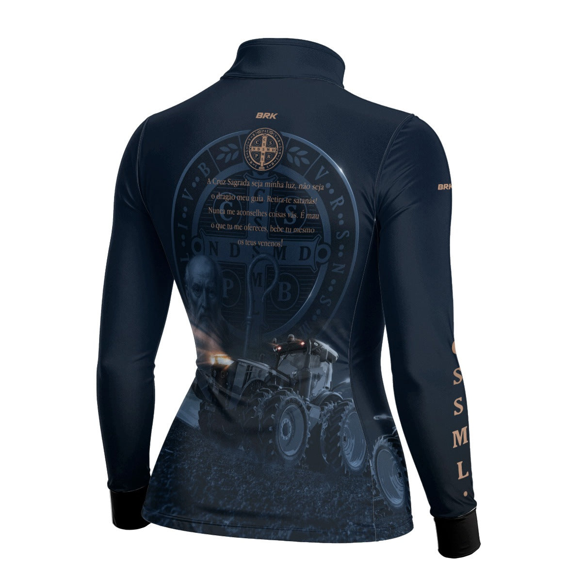 Camisa Agro Feminina Brk Azul Trator e São Bento com Proteção UV50+ - Brk Agro