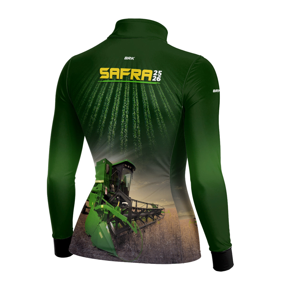 Camisa Agro Feminina Brk Safra Colhe Soja Verde com Proteção Solar UV50+ - Brk Agro