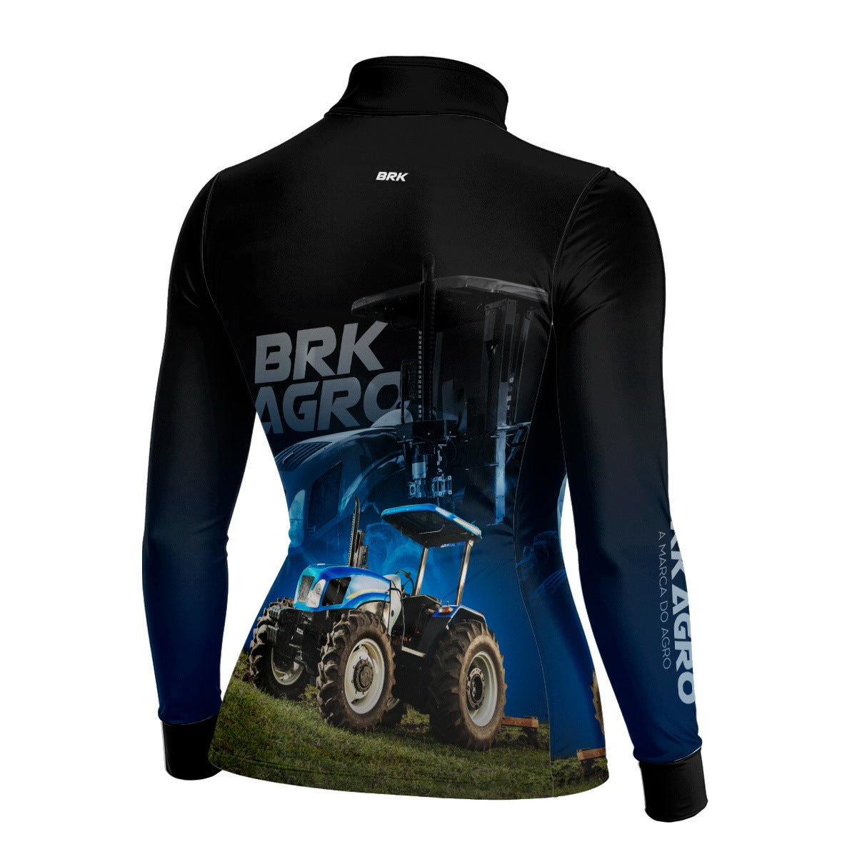 Camisa Agro Feminina Brk Trator TL5 Azul com Proteção Solar UV50+ - Brk Agro