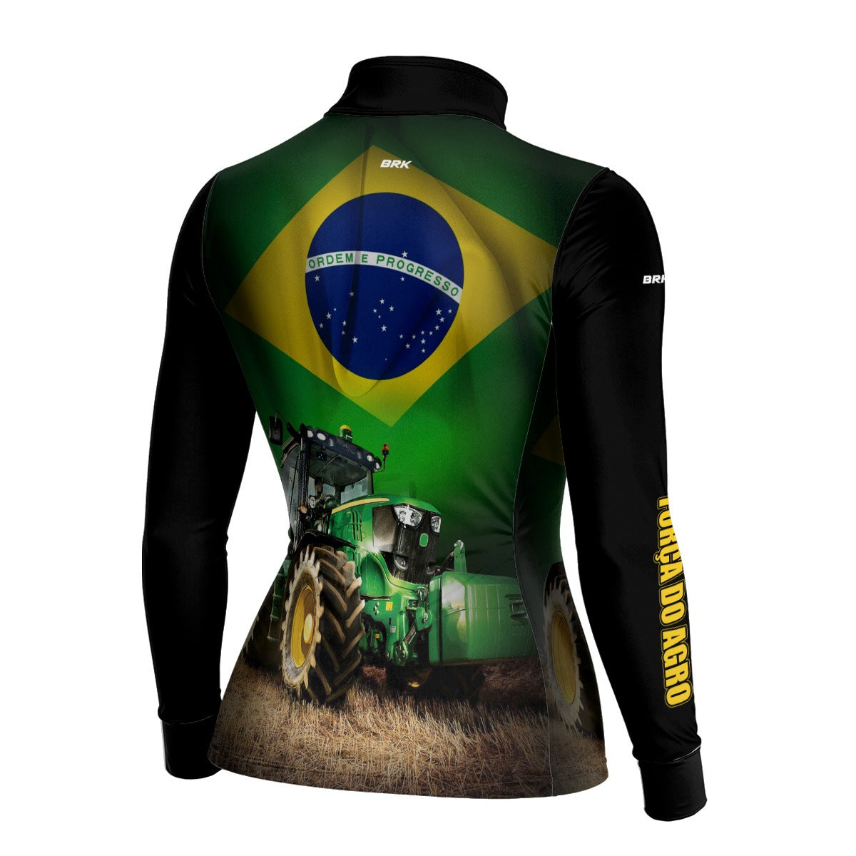Camisa Agro Feminina Brk Trator Verde Brasil com Proteção Solar UV50+ - Brk Agro
