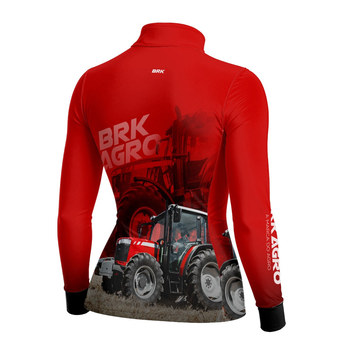 Camisa Agro Feminina Brk Trator MF 4707 Vermelho com Proteção Solar UV50+ - Brk Agro