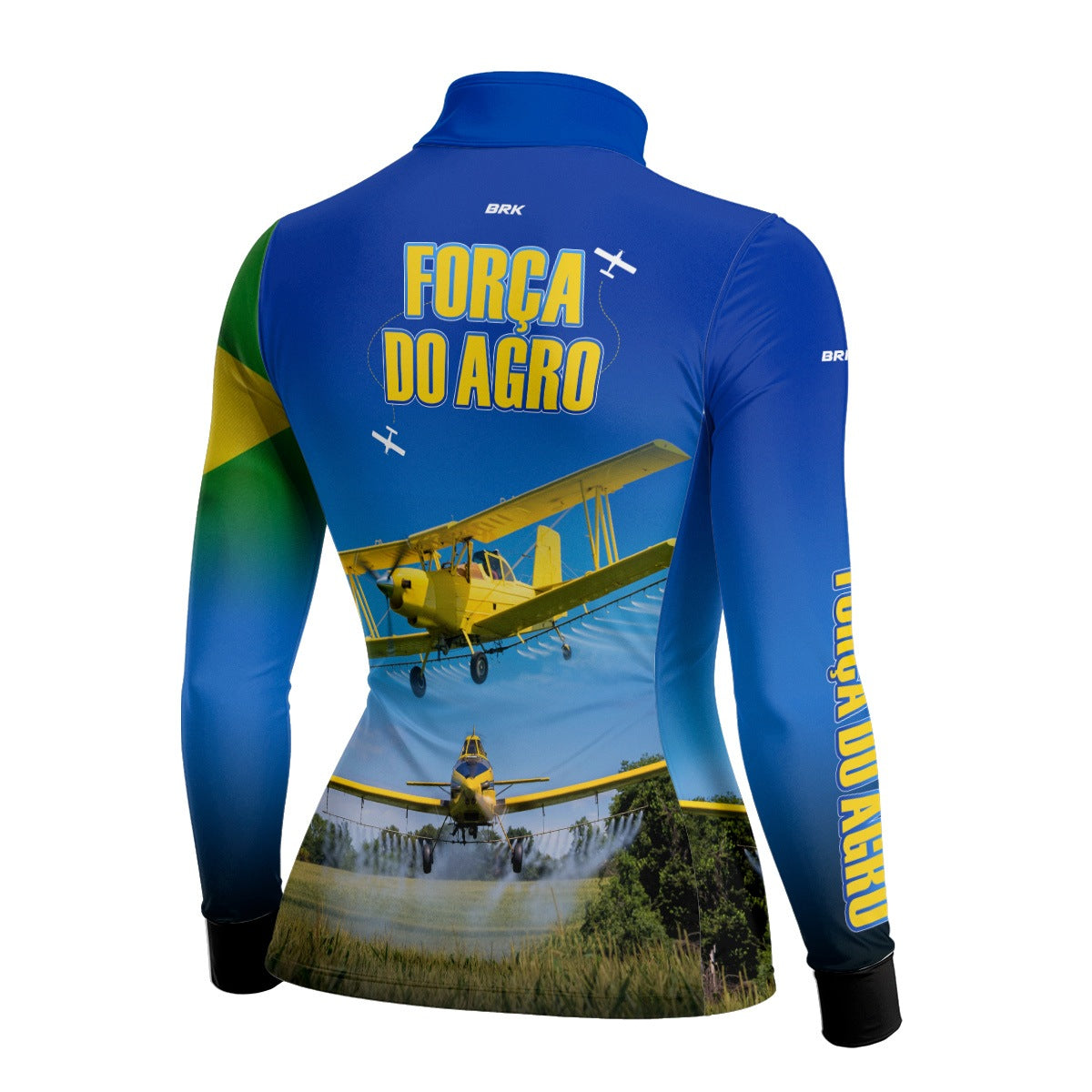 Camisa Agro Feminina Brk Azul Aviação Agrícola com Proteção UV50+ - Brk Agro