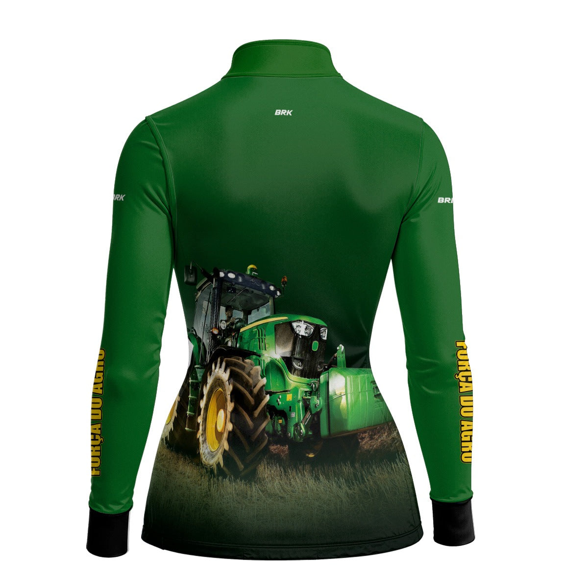 Camisa Feminina Agro Brk Força do Agro Trator Verde com UV50+ - Brk Agro