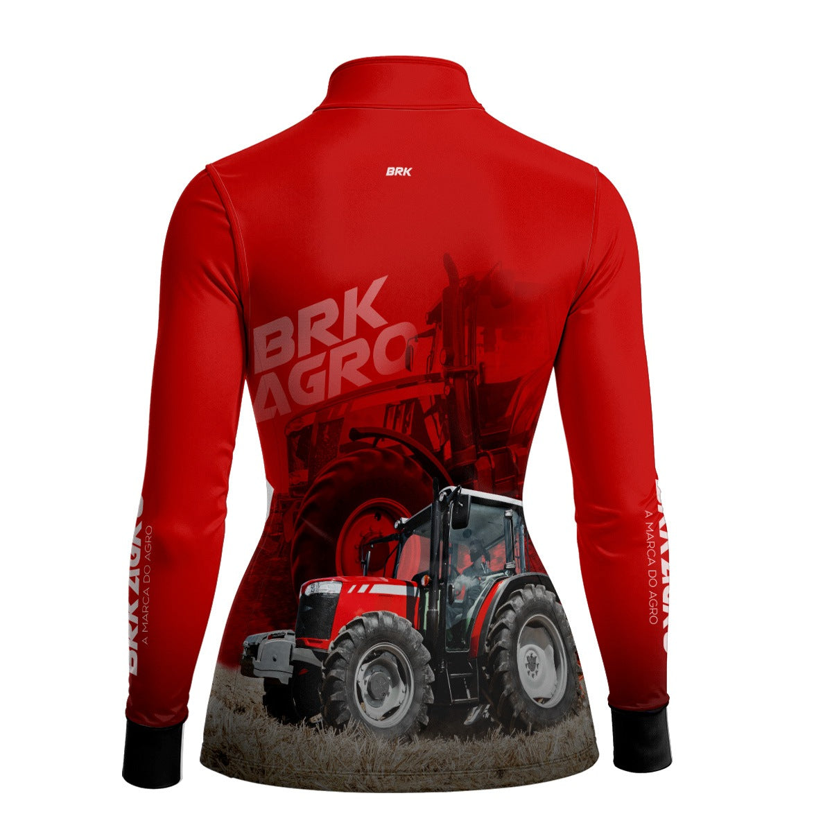 Camisa Agro Feminina Brk Trator MF 4707 Vermelho com Proteção Solar UV50+ - Brk Agro