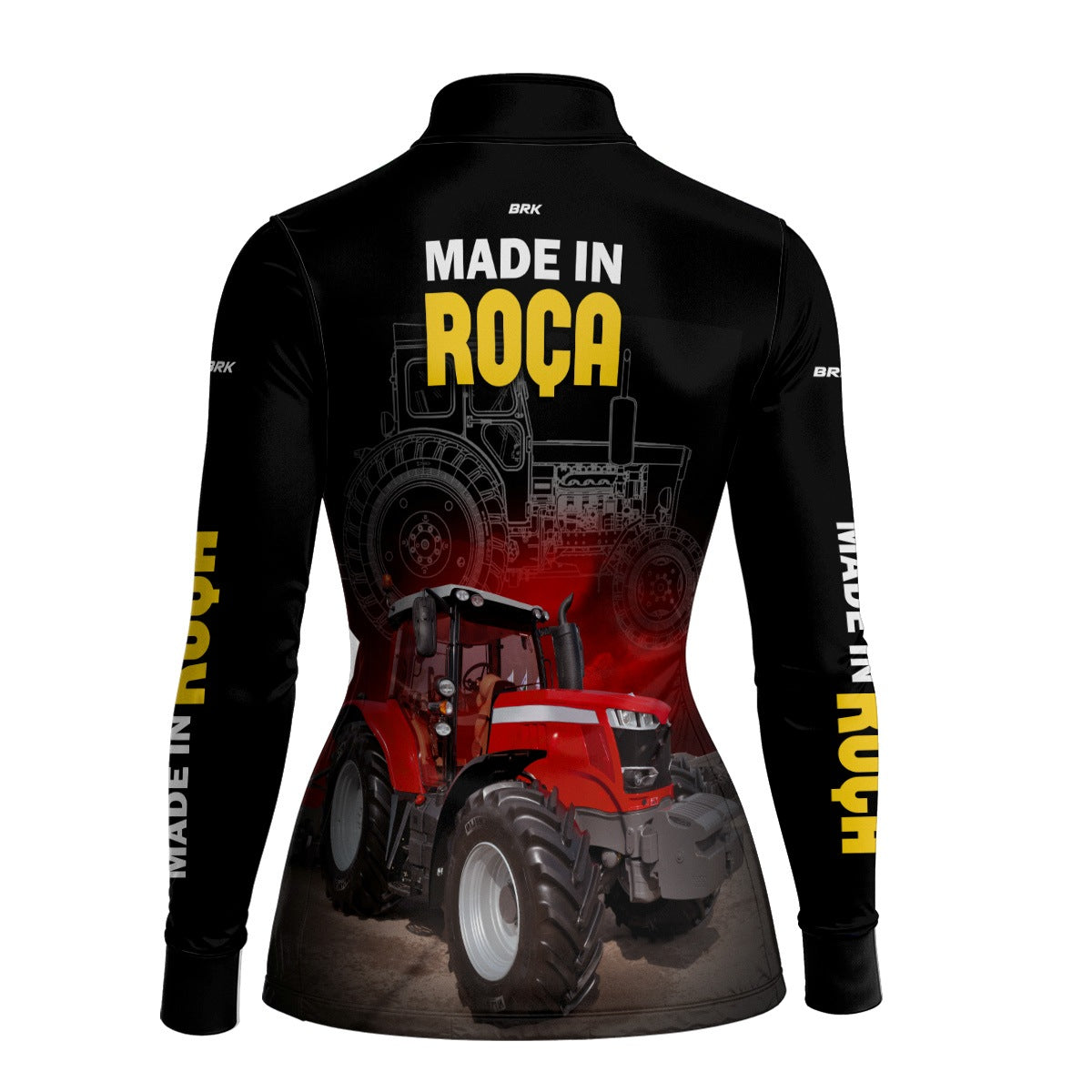 Camisa Agro Feminina Brk Made in Roça Trator Vermelho com Proteção Solar UV50+ - Brk Agro