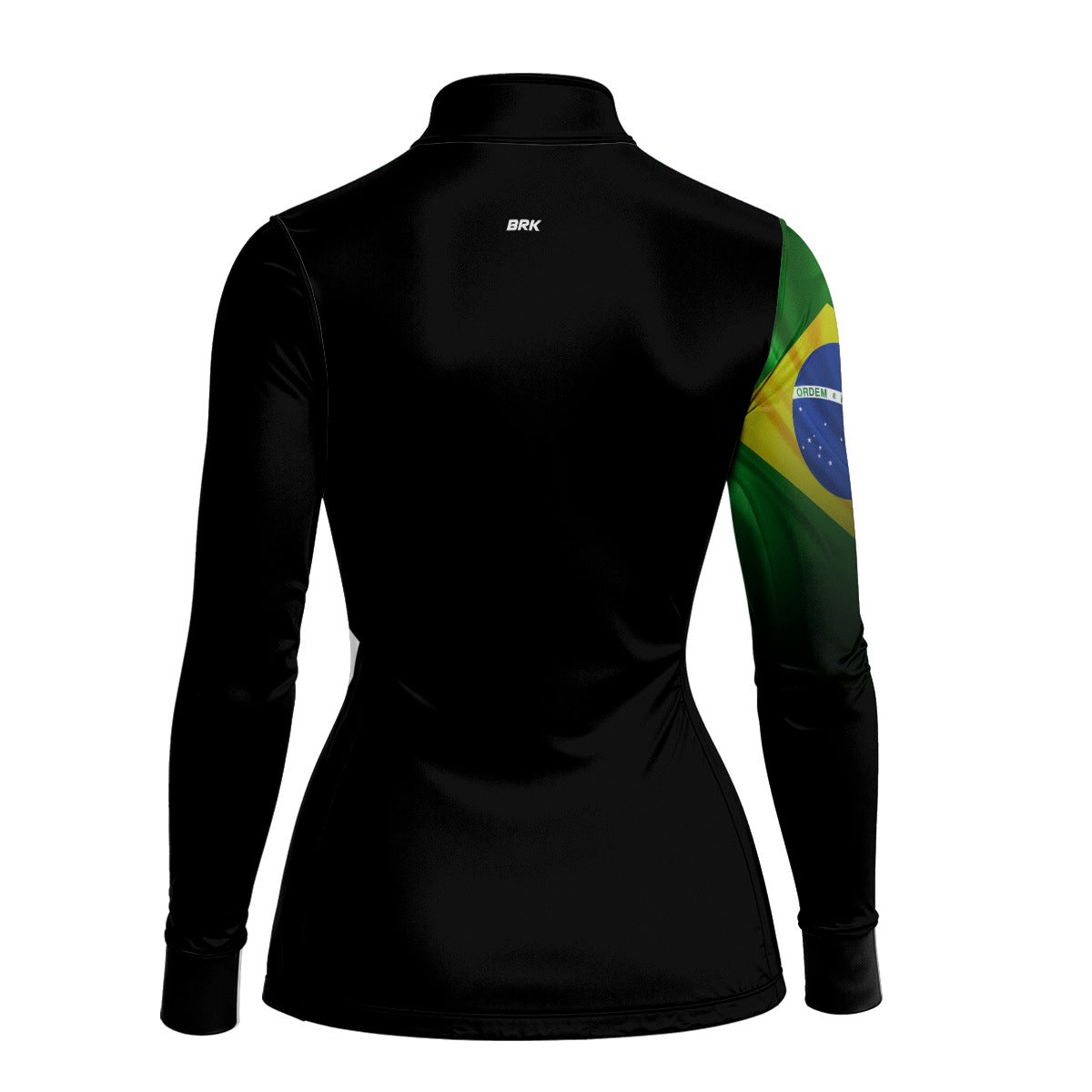 Camisa Feminina Brk Preta Bandeira do Brasil com Proteção Solar UV50 Envio Imediato - Brk Agro