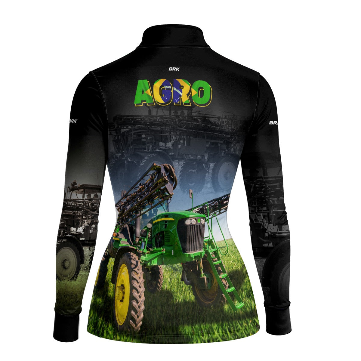 Camisa Agro Feminina Brk Preta Agro Pulverizador com UV50+ - Brk Agro