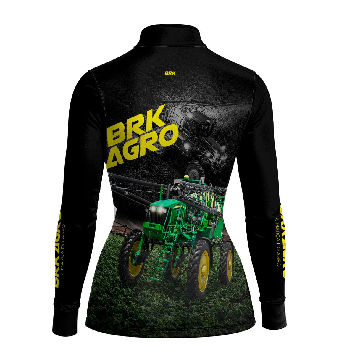Camisa Agro Feminina Brk Trator Pulverizador M4000 Escura com Proteção Solar UV50+ - Brk Agro