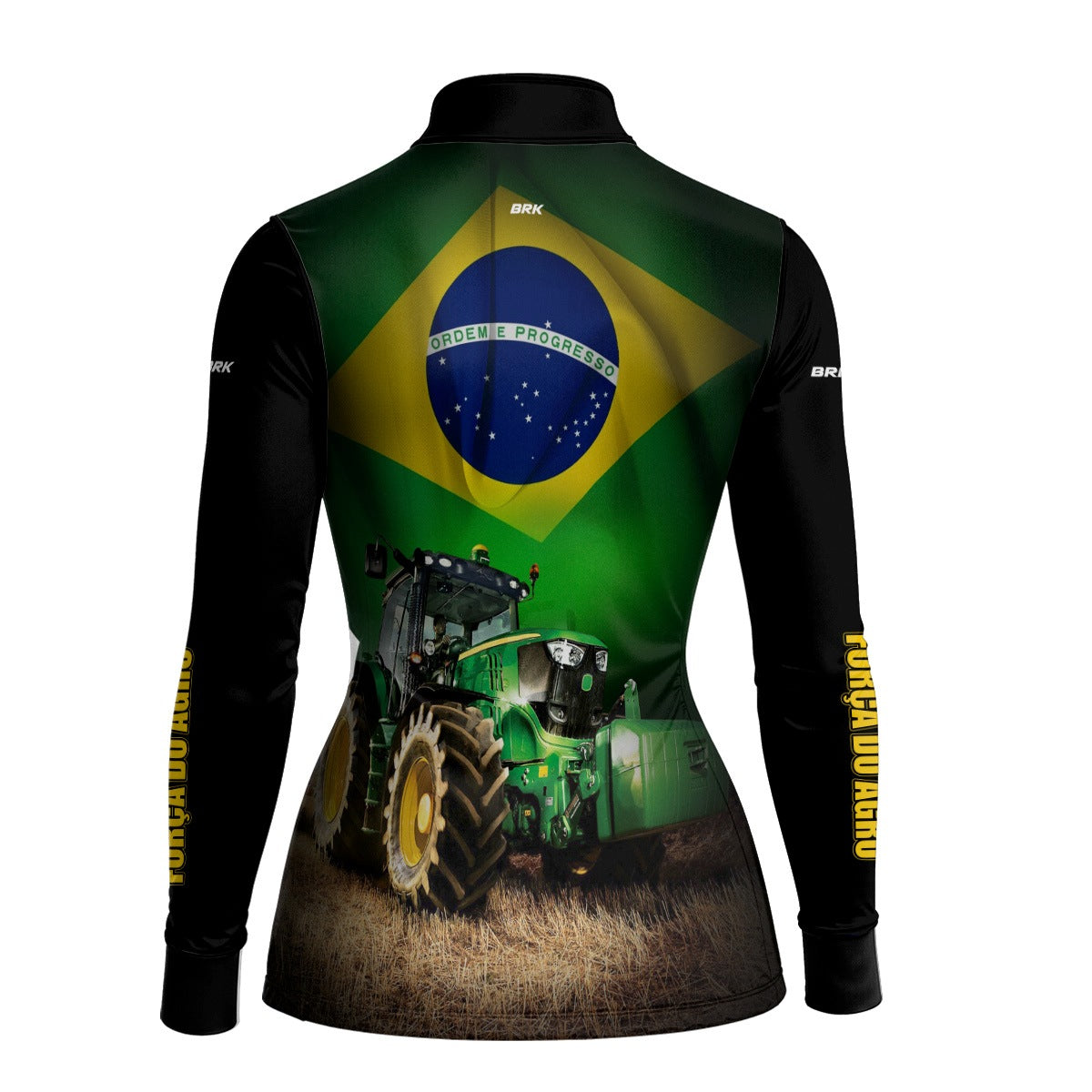 Camisa Agro Feminina Brk Trator Verde Brasil com Proteção Solar UV50+ - Brk Agro