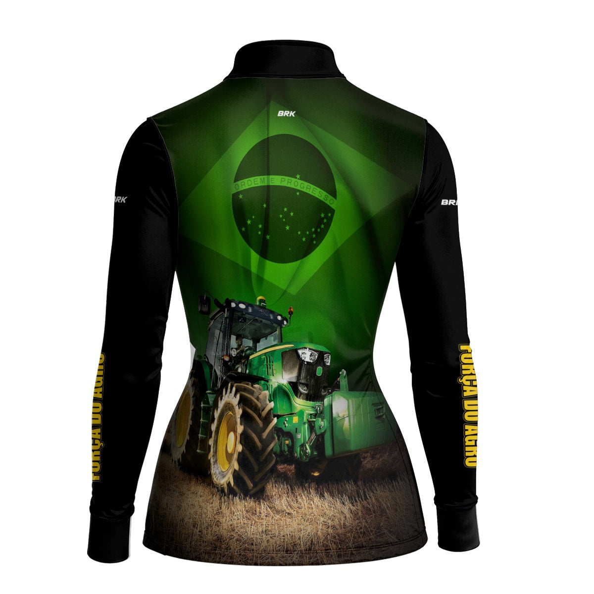 Camisa Agro Feminina Brk Trator Verde Brasil com Proteção UV50+ - Brk Agro