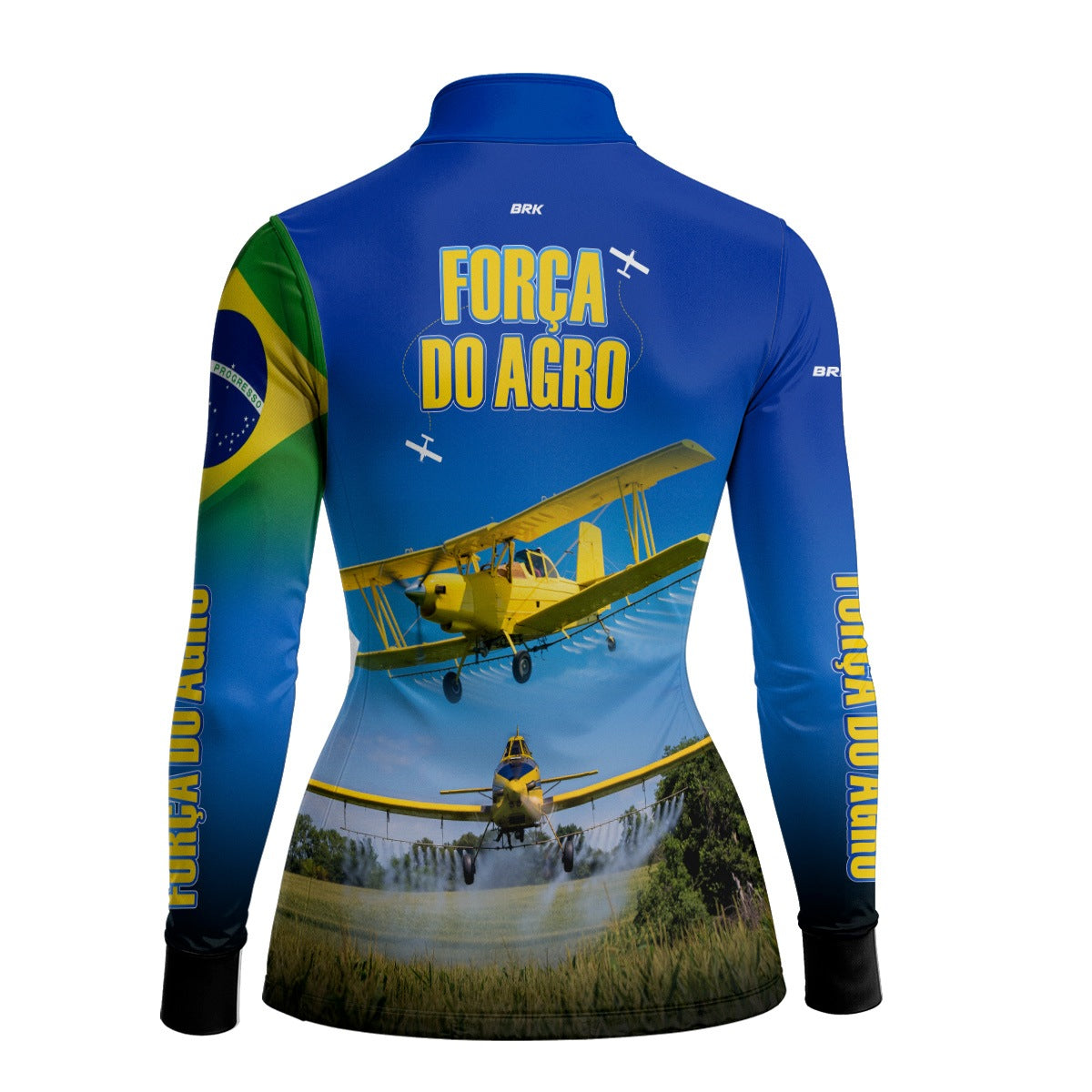 Camisa Agro Feminina Brk Azul Aviação Agrícola com Proteção UV50+ - Brk Agro