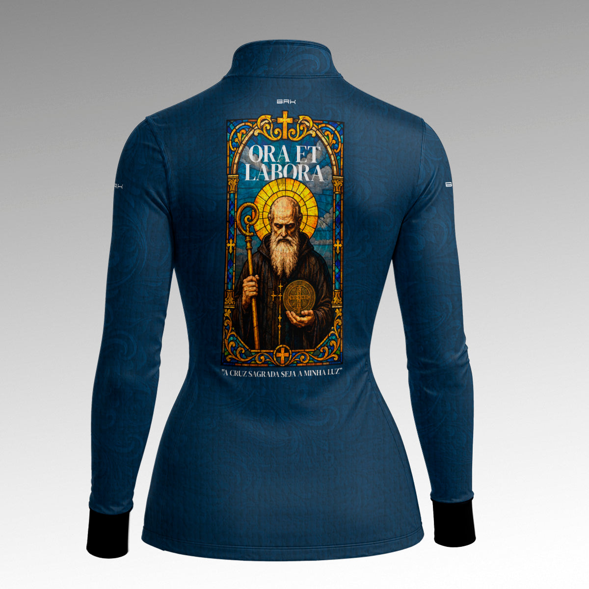 Camisa Agro Feminina Brk São Bento Vitral Azul com Proteção UV50+