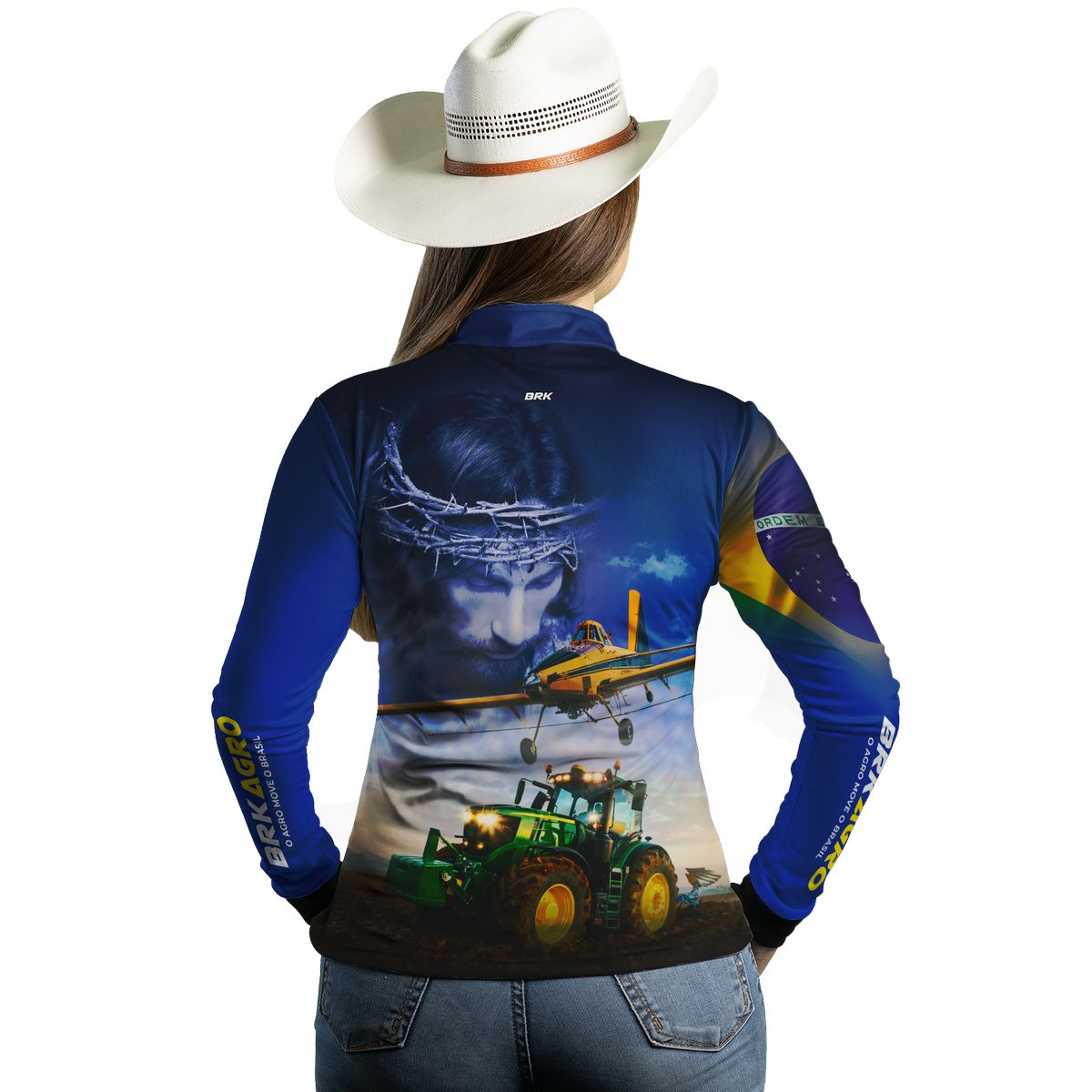 Camisa Agro Feminina Brk Jesus Agricultura de Precisão com Proteção Solar UV50+ - Brk Agro