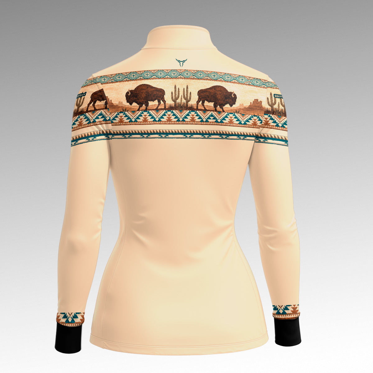 Camisa Feminina Búfalos Bege Apache com UV50 - Brk Agro