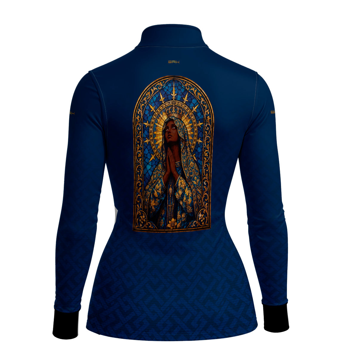 Camisa Feminina Nossa Senhora Aparecida Vitral Azul com UV50
