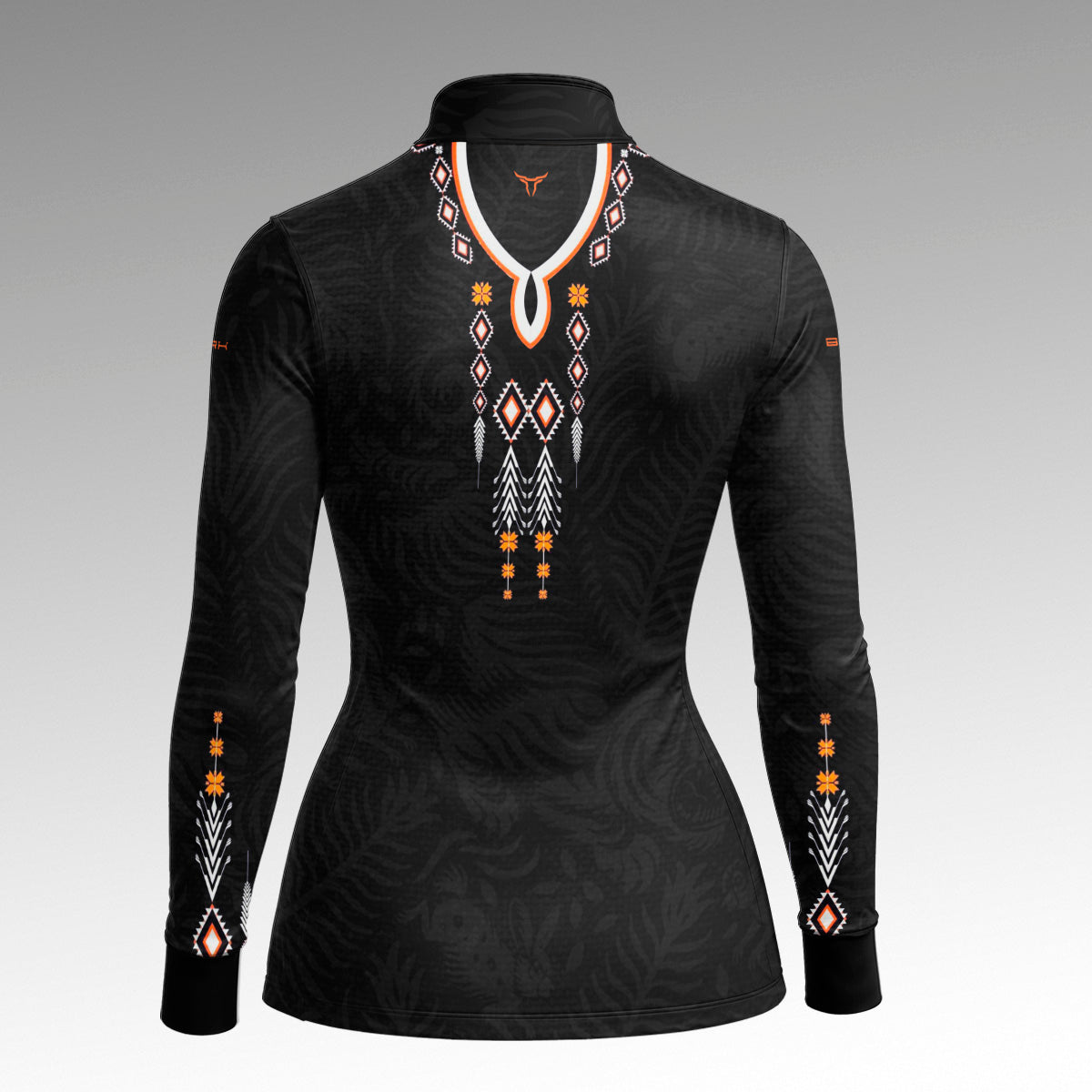 Camisa Feminina Apache Laranja Preta e Branco com UV50 - Brk Agro