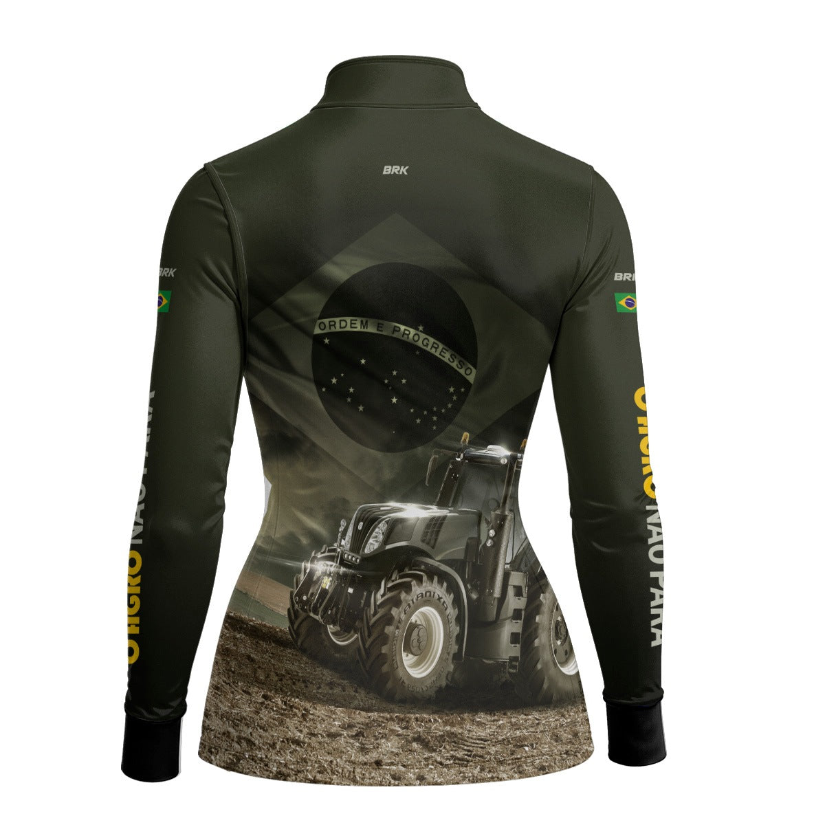 Camisa Agro Feminina Brk Trator Bandeira do Brasil com Proteção Solar UV50+ - Brk Agro