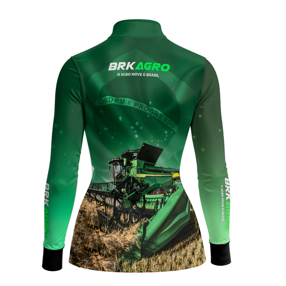 Camisa Agro Feminina Brk o Agro Move o Brasil Colheitadeira com Proteção Solar UV50+ - Brk Agro