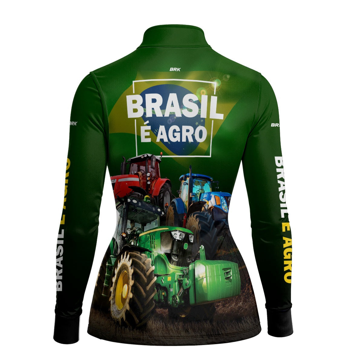 Camisa Agro Feminina Brk Brasil é Agro Verde com Proteção UV50+ - Brk Agro
