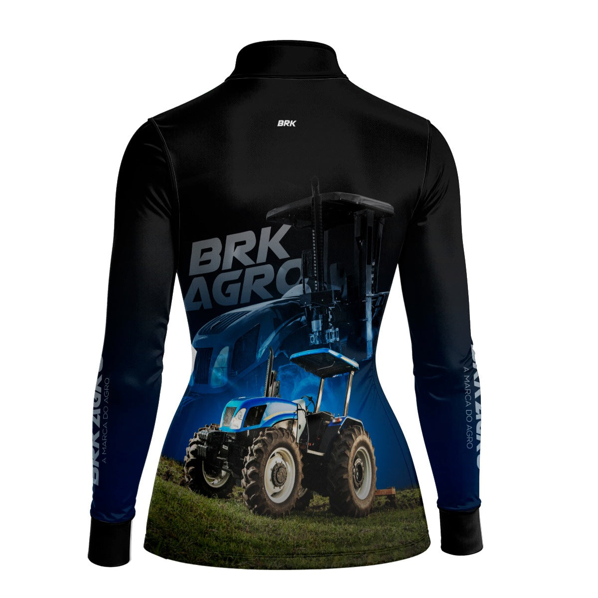 Camisa Agro Feminina Brk Trator TL5 Azul com Proteção Solar UV50+ - Brk Agro