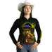 Camisa Feminina Agro Brk Brasil Trator Amarelo com Proteção Solar UV50+ - Brk Agro