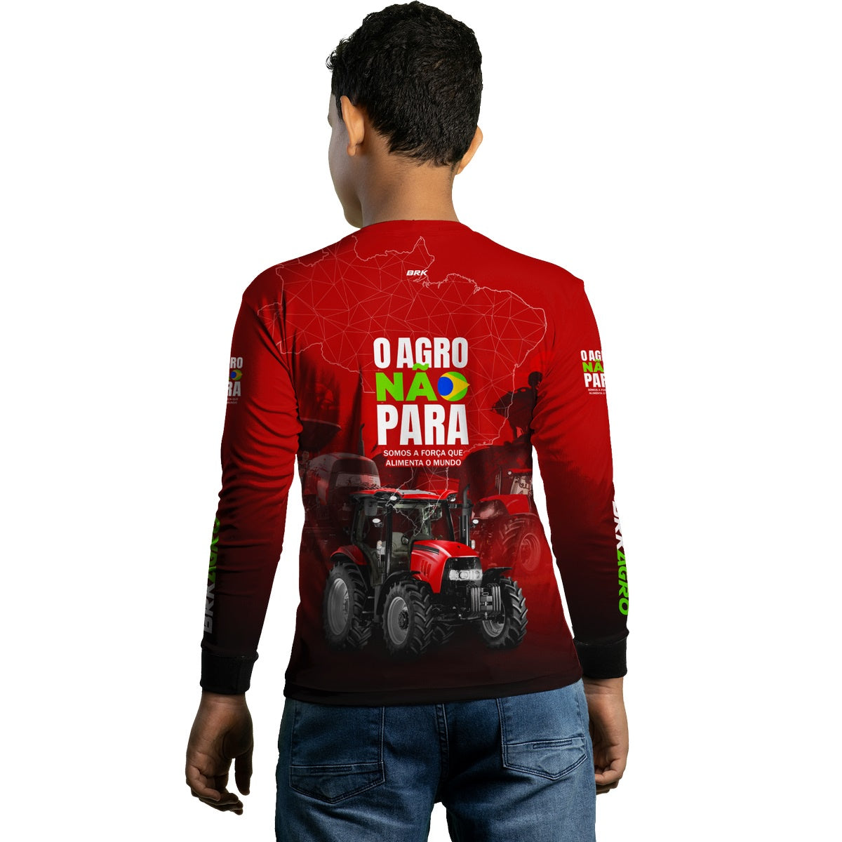 Camisa Agro Brk O Agro Não Para Vermelha com UV50+ - BRK AGRO