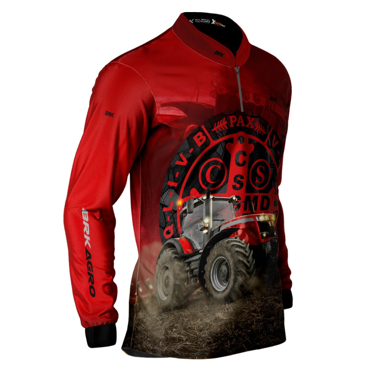 Camisa Agro Brk Trator São Bento Vermelha com UV50+ - Brk Agro
