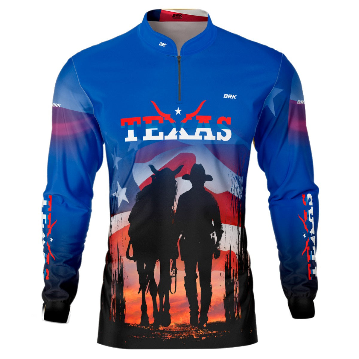 Camisa Agro Brk Azul Texano com Proteção Solar UV50+ - BRK AGRO