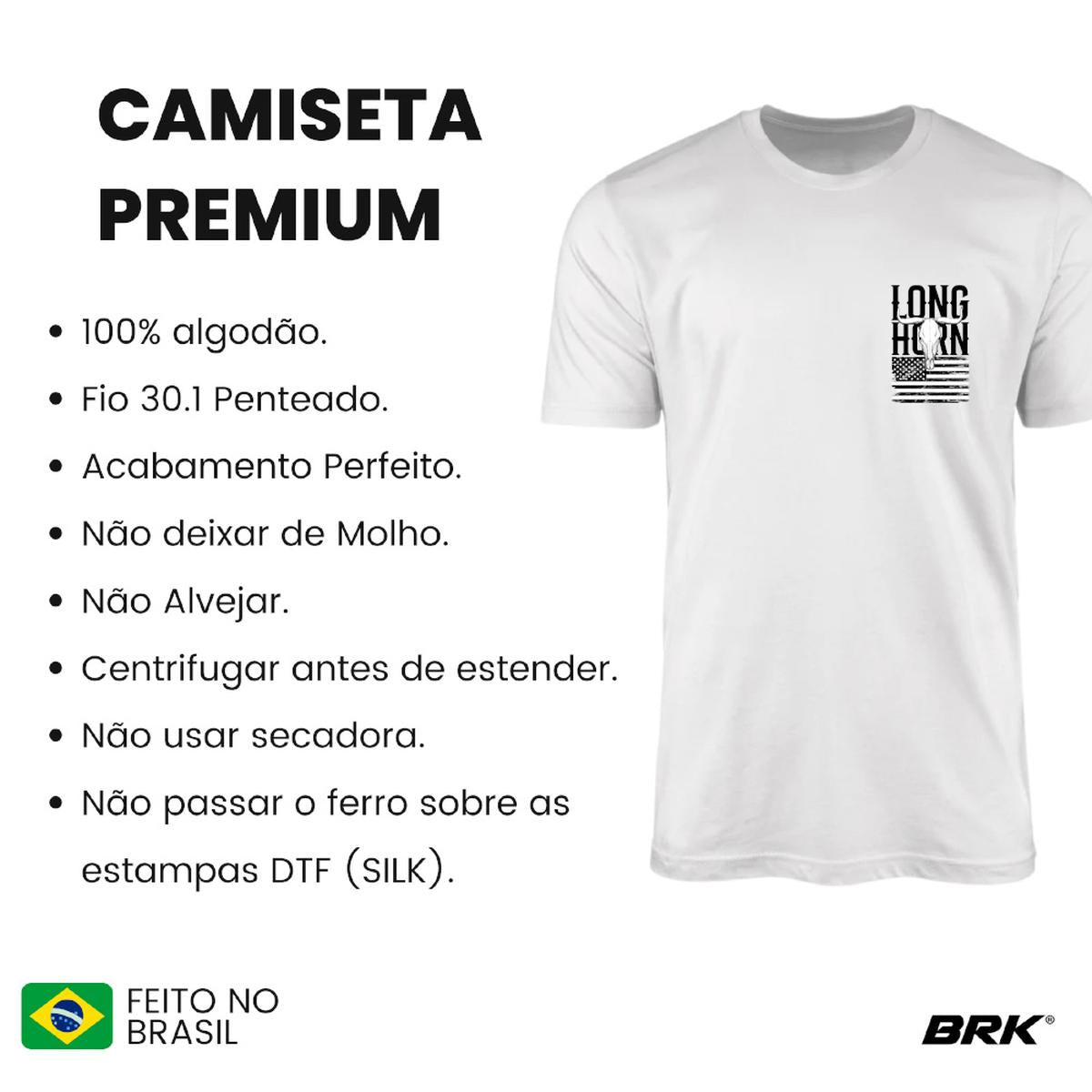 Camiseta Agro Brk Long Horn USA com Algodão Premium - Brk Agro