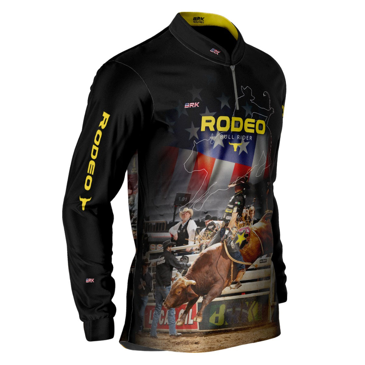 Camisa Agro Brk Preto Rodeio USA 2 com Proteção Solar UV50+ - BRK AGRO