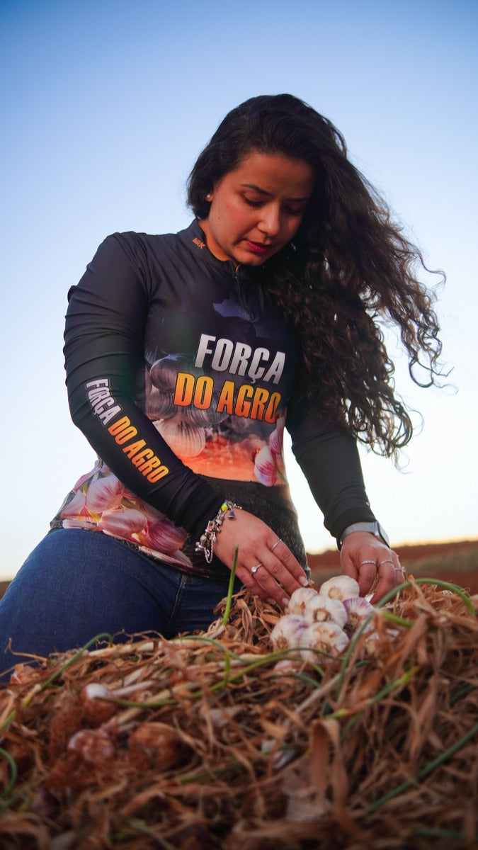 Camisa Agro Feminina Brk Produtor de Alho com Proteção Solar UV50+ - Brk Agro