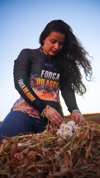 Camisa Agro Feminina Brk Produtor de Alho com Proteção Solar UV50+ - Brk Agro