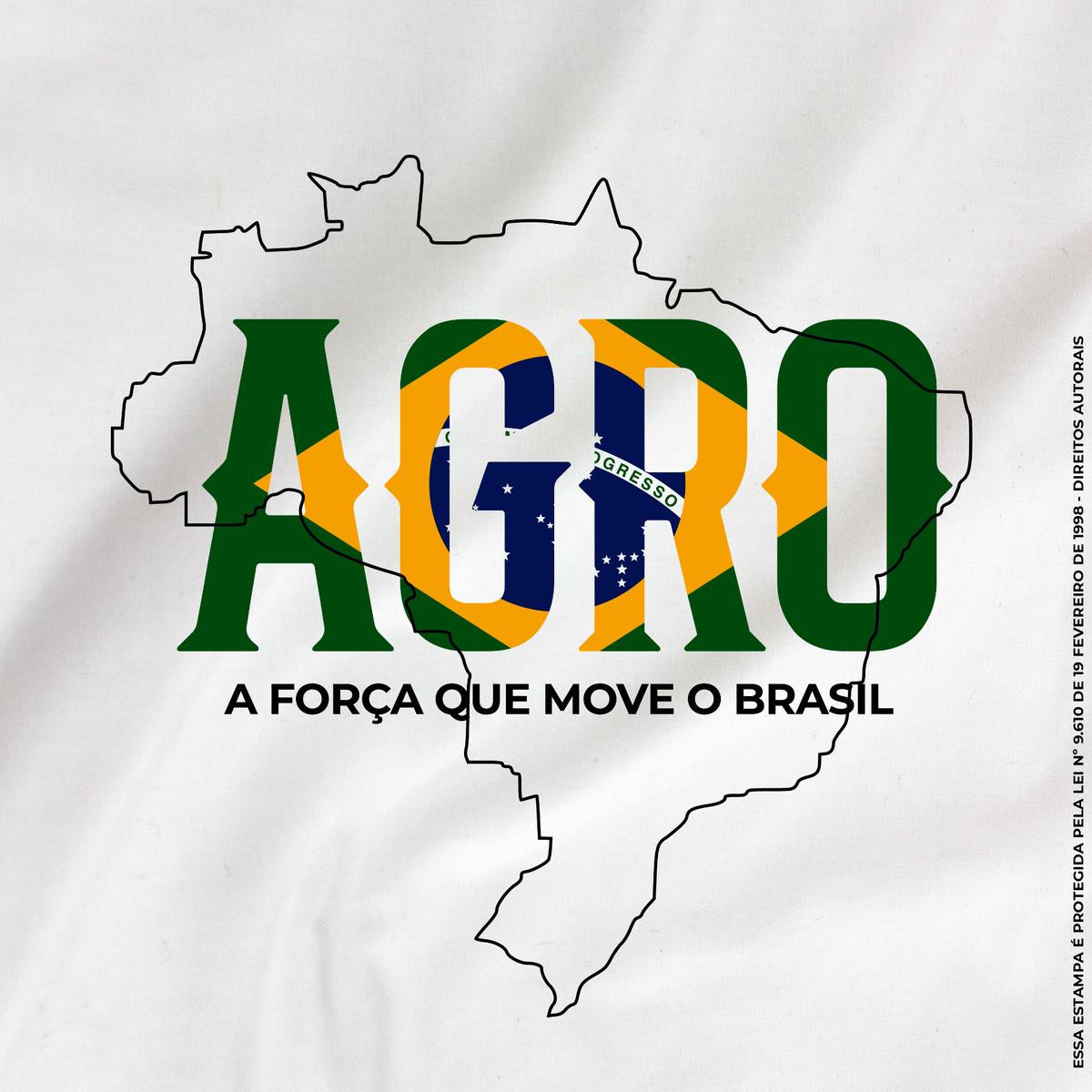 Camiseta Agro Brk A Força do Agro Move o Brasil com Algodão Premium - Brk Agro
