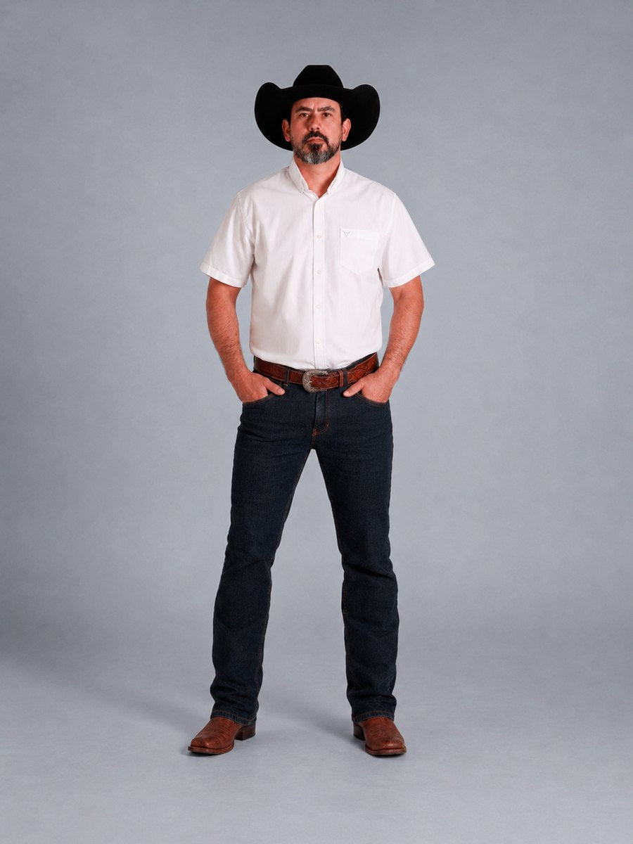 Camisa Xadrez Classic Branca - Manga Curta - Brk Agro