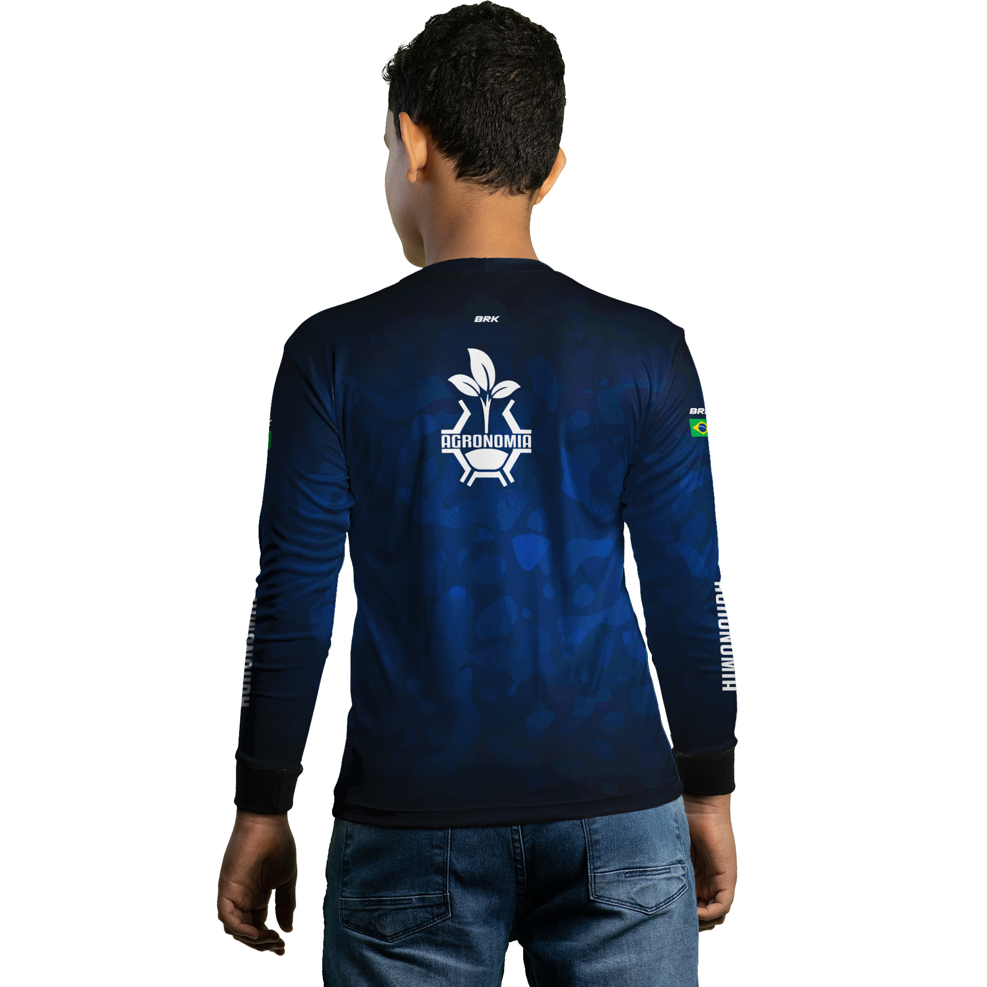 Camisa Infantil Agro Brk Azul Símbolo Agronomia com UV50+ - Brk Agro