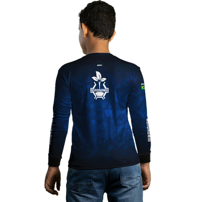 Camisa Infantil Agro Brk Azul Símbolo Agronomia com UV50+ - Brk Agro